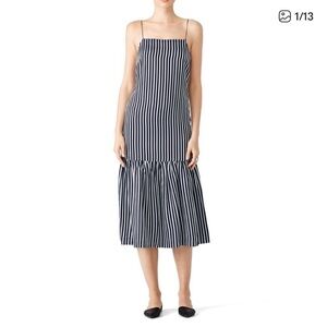 Elizabeth and James Navy and White Striped Dress